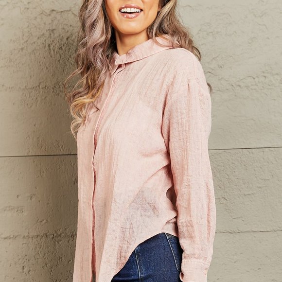 Petal Dew Take Me Out Lightweight Button Down Top - Picture 3 of 5